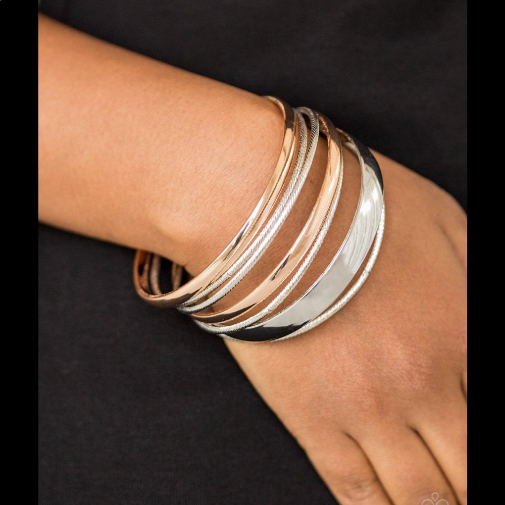 Sahara Shimmer Rose Gold and Silver Bracelet